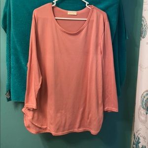 Bobbie Brooks long sleeve Peach Blouse Size 2X